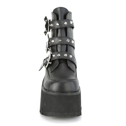 Demonia Cult Exclusive | "Ashes-55" Boots - Black Vegan Leather