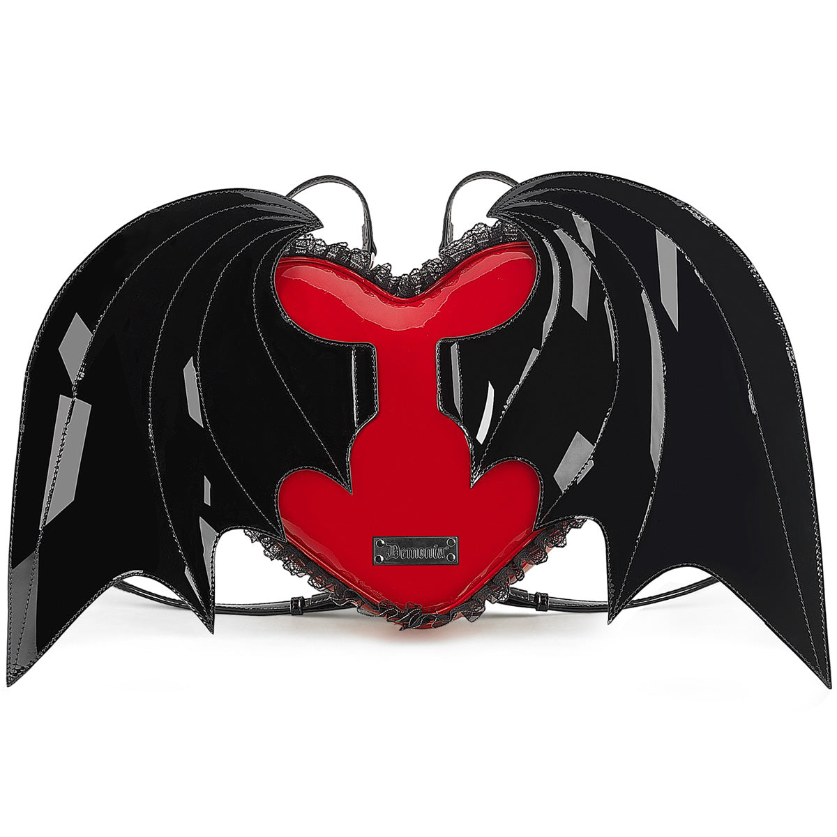 Demonia Cult Exclusive | Patent Heart Batwing Backpack