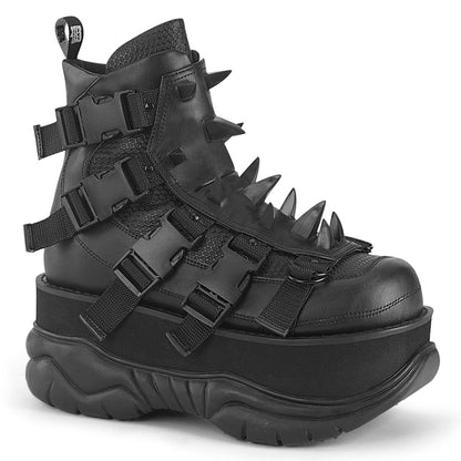 Demonia Cult Signature | "Neptune-68" Boots - Black Vegan Leather