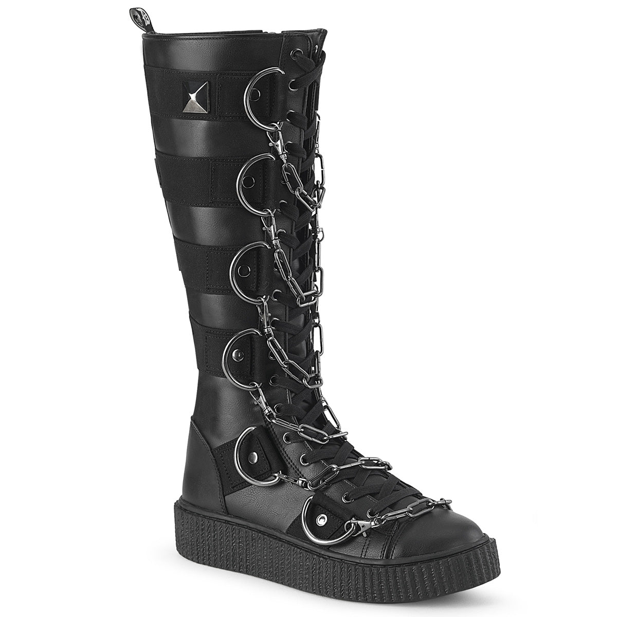 Demonia Cult Essential | "Sneeker-405" Sneakers - Black Vegan Leather-Canvas