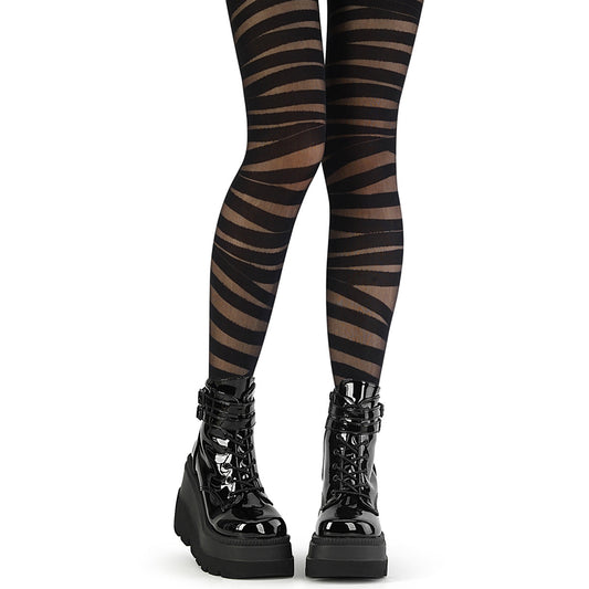 Demonia Cult Exclusive | "Bandage Print Pantyhose" - Black Nylon & Spandex