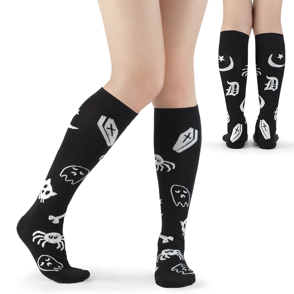 Demonia Cult Latest | "Heart Net Ruffle Sock" - White Nylon & Spandex