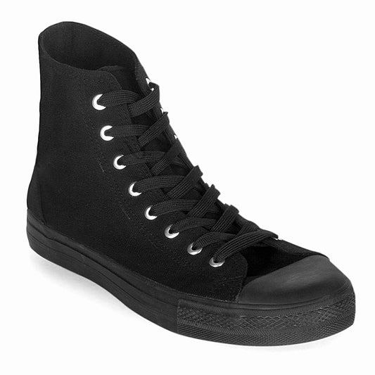 Demonia Cult Value | "Deviant-101" Sneakers - Black Canvas