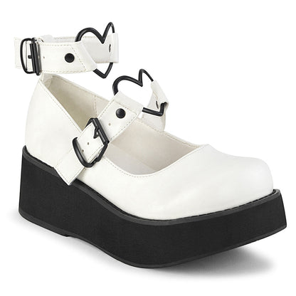 Demonia Cult Great Value | "Sprite-02" Platforms - White Vegan Leather