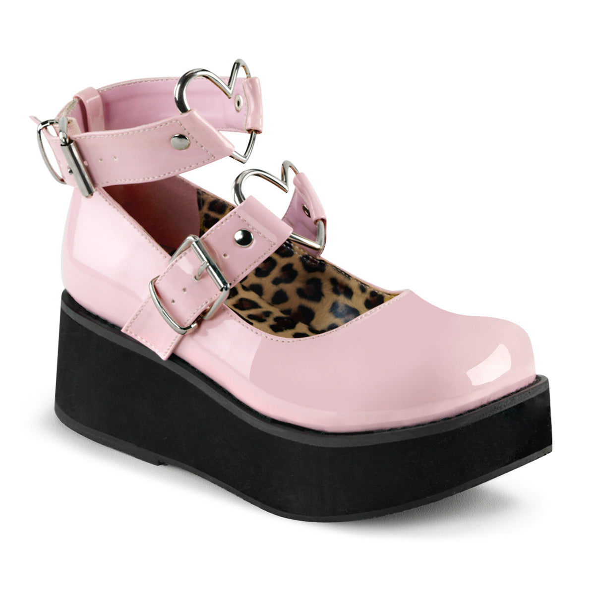 Demonia Cult Latest | "Sprite-02" Platforms - Baby Pink Patent