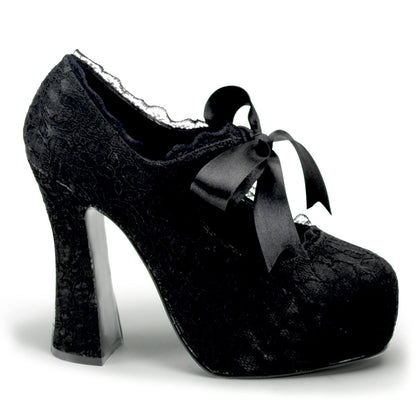 Demonia Cult Great Value | "Demon-11" Platforms - Black Satin-Black Lace