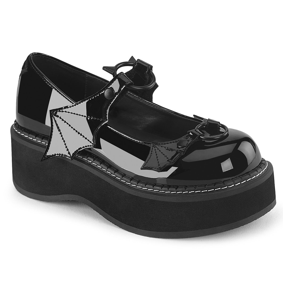 Demonia Cult Latest | "Emily-23" Platforms - Black Patent