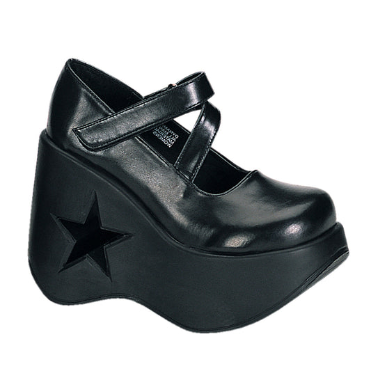 Demonia Cult Value | "Dynamite-03" Platforms - Black Vegan Leather
